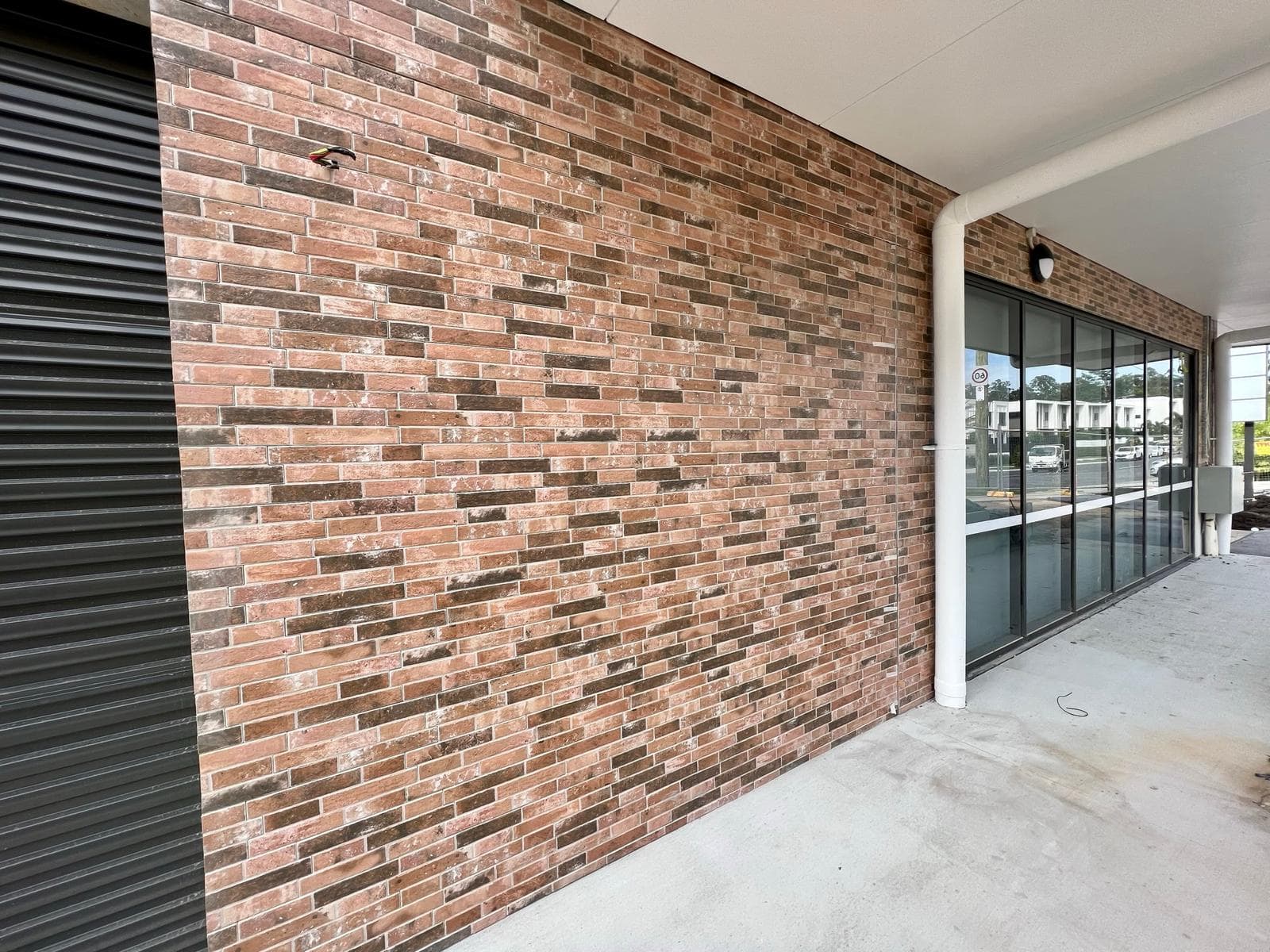 Shop front entrance with tiled floor